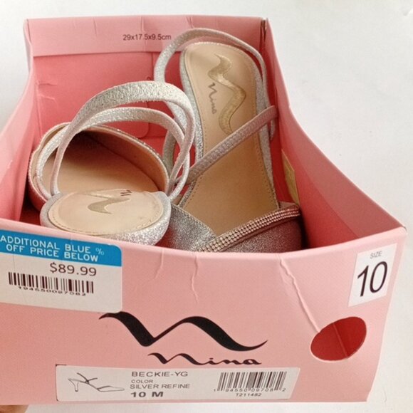Nina Beckie-YG  Silver Refine Elegant Strappy Women's Shoes Size 10M - Picture 10 of 10